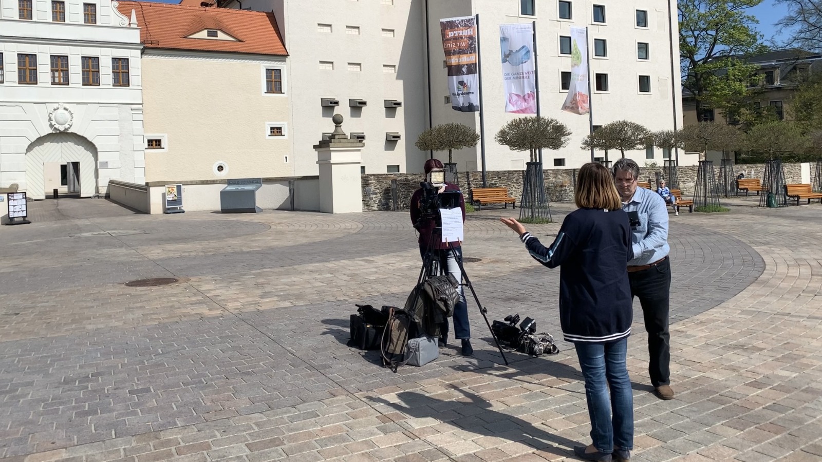 Videodreh Wahlwerbespot Anke Martin-Heede, vor dem Schloss Freudenstein